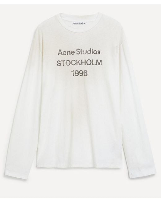 Acne White Relaxed Logo T-Shirt for men