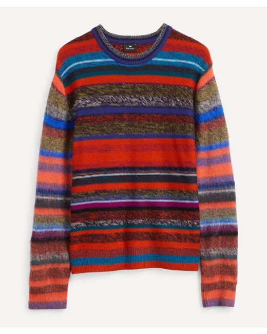PS by Paul Smith Red Mens Painted Stripe Jumper for men