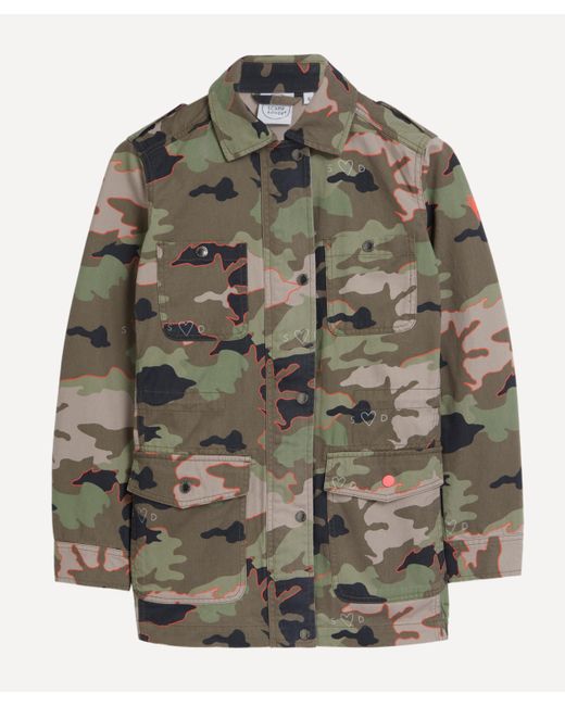 Scamp & Dude Women's Camo Print Utility Jacket in Grey