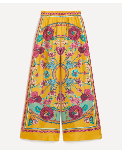 LaDoubleJ Multicolor Women's Palazzo Silk Twill Trousers