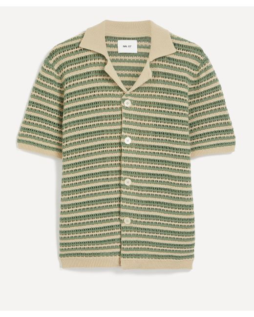 NN07 Green Mens Henry 6636 Open-collar Polo Shirt for men