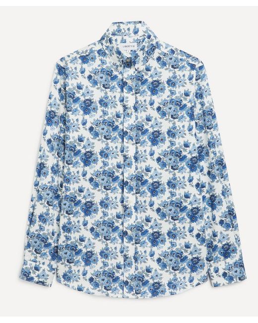 Liberty Blue Button-Down Regular Fit Cotton Shirt for men