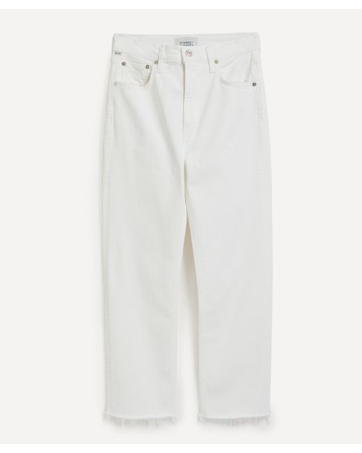 Citizens of Humanity White Women's Daphne Crop High Rise Stove Top Jeans In Lucent 27