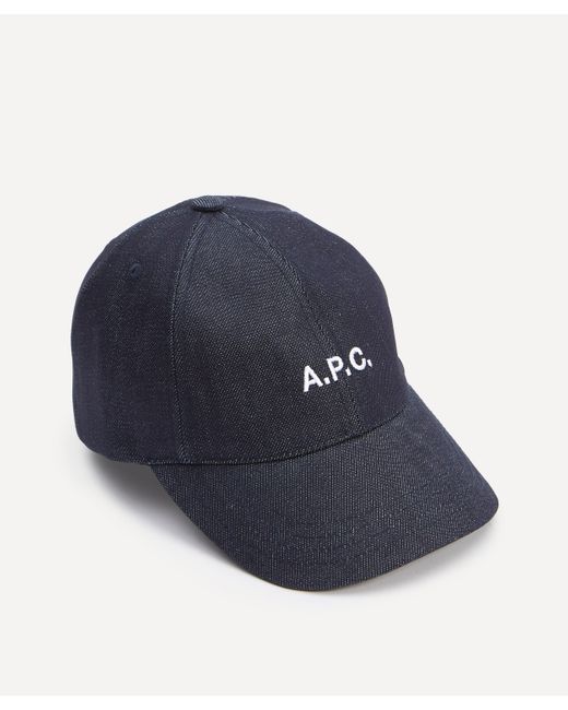 A.P.C. Blue A. P.c. Mens Charlie Logo Denim Cap 54 for men