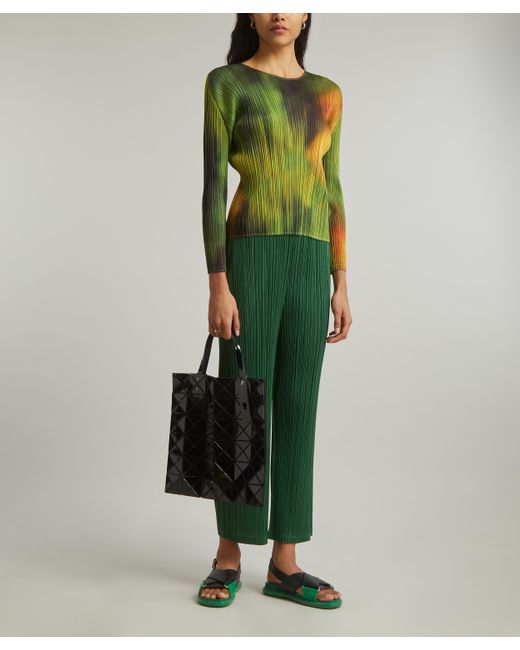 Pleats Please Issey Miyake Green Women's Turnip & Spinach Pleated Top 5