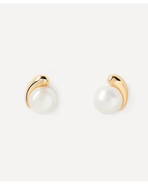 Pdpaola Natural 18Ct-Plated La Perla Stud Earrings