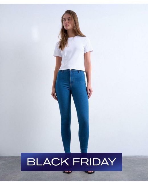 TOPSHOP Blue Joni High-Rise Super-Skinny Jeans