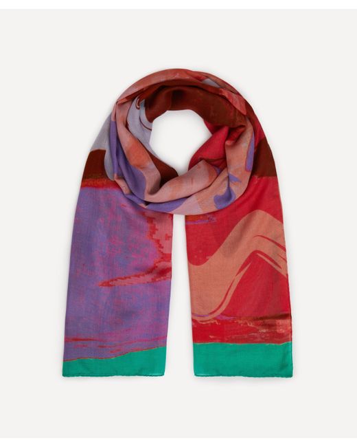 Paul Smith Red Women's Abstract Slim Scarf One Size