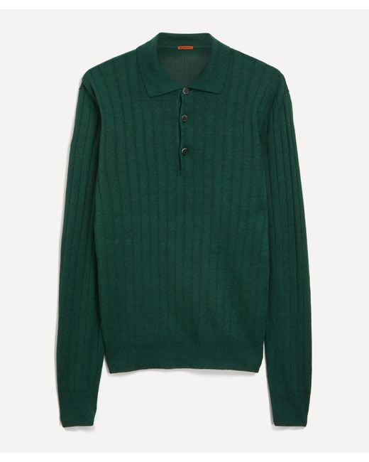 Barena Green Mens Pevaron Knitted Polo Jumper for men
