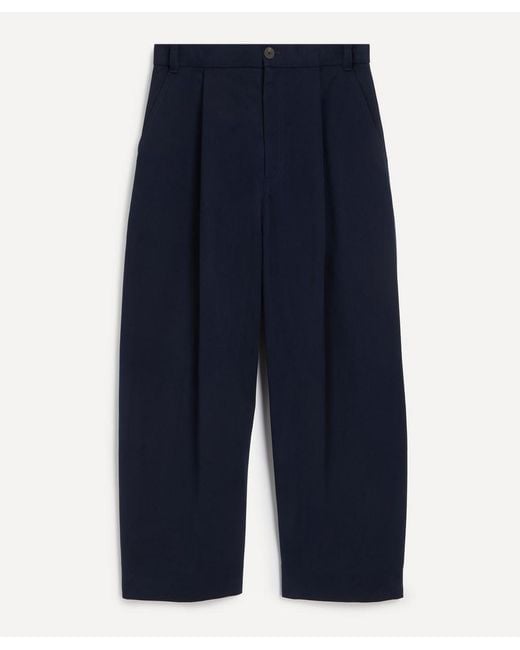 Studio Nicholson Blue Sorte High-Waisted Trousers for men