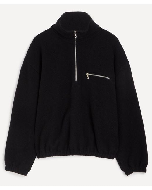 Rier Black Zipped Wool Fleece for men