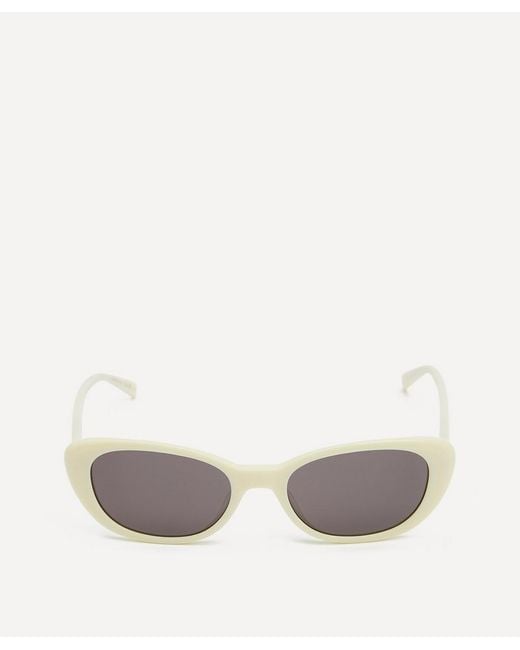 Saint Laurent Multicolor Round Cat Eye Ivory Acetate Sunglasses