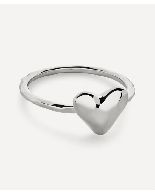 Monica Vinader Natural Sterling Heart Stacking Ring
