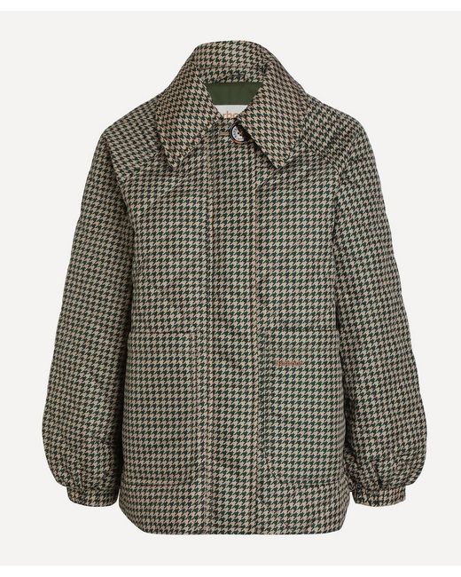 Barbour Gray Laoise Check Quilted Jacket