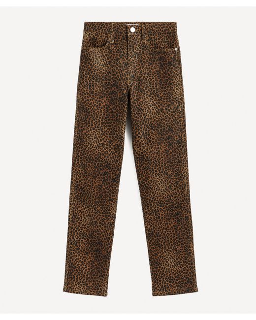 FRAME Brown Women's Le Sylvie Leopard Jeans