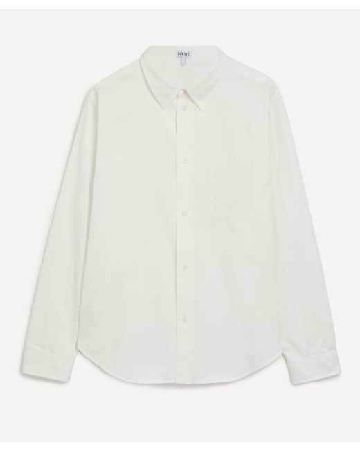 Loewe White Mens Cotton Twill Anagram Shirt 42 for men