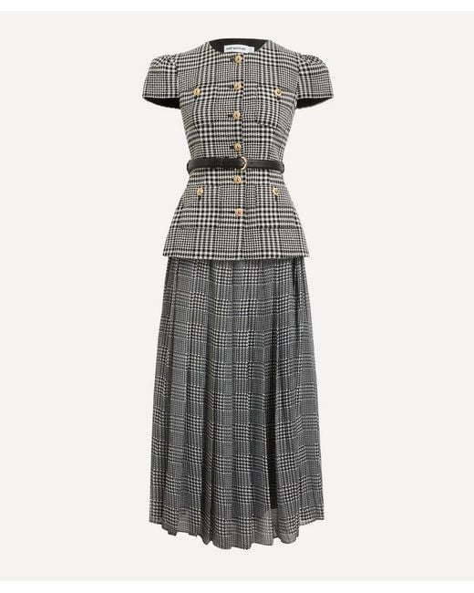 Self-Portrait Gray Tailored Midi Dress