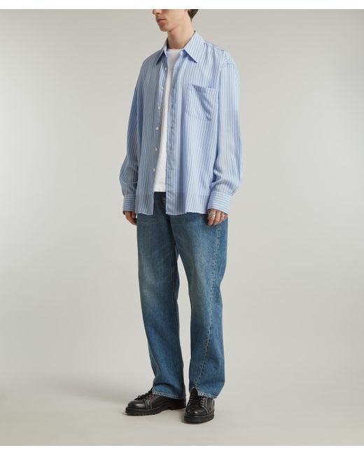 Our Legacy Blue Mens Above Shirt In Flat Corp Floating 36/46 for men