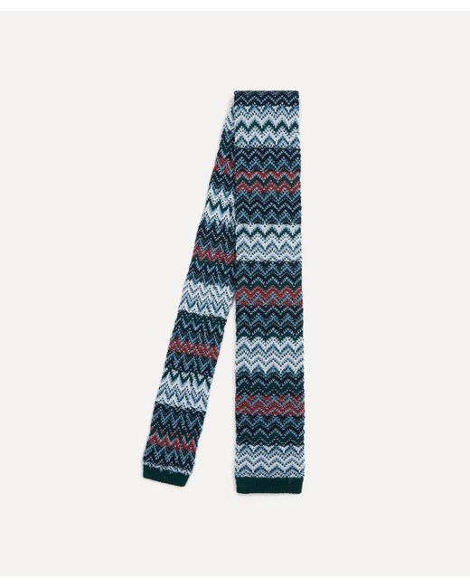 Missoni Blue Multi Knitted Tie for men