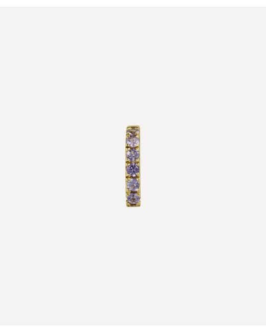 Roxanne First White 14ct Gold Lilac Sapphire Huggie Hoop Earring One