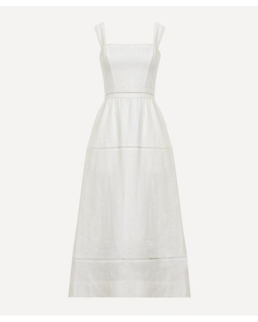 Reformation White Everett Linen Dress