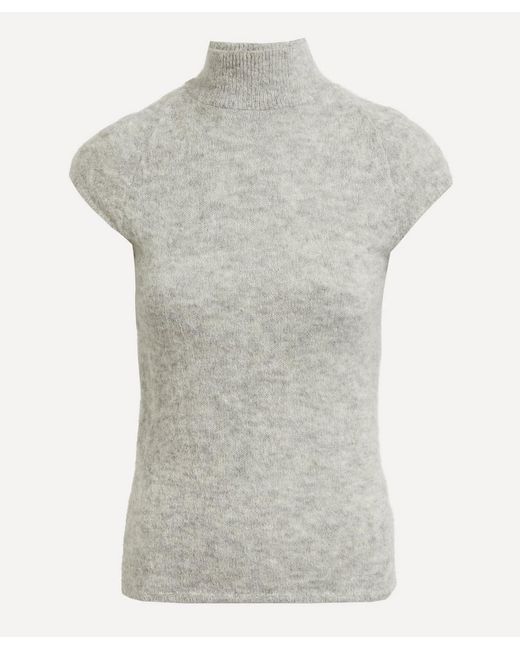 Paloma Wool Gray Husk High Neck Tricot Top