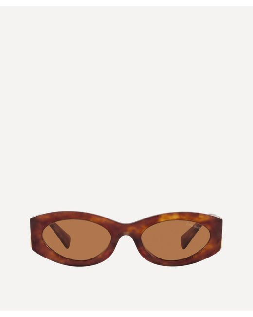 Miu Miu Brown Women's Oval Sunglasses One Size