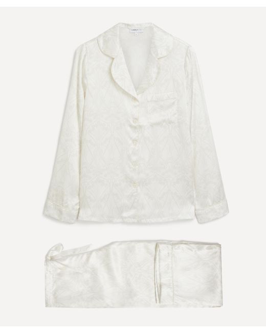 Liberty White Women's Nouveau Ianthe Silk-satin Pyjama Set Xs