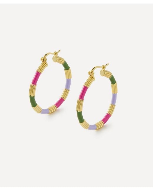 Anna + Nina Metallic Plated Flower Child Hoop Earrings
