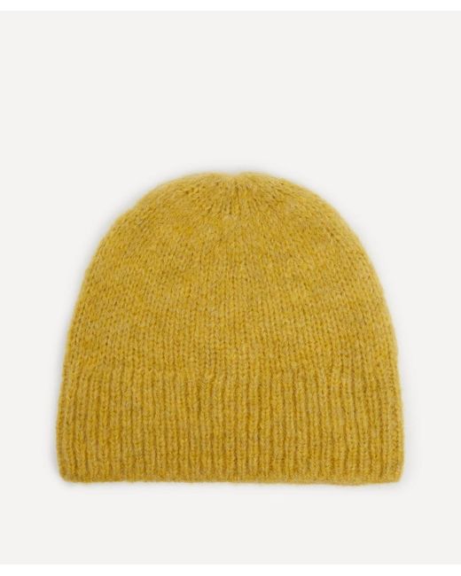 Dries Van Noten Yellow Moss Alpaca-Merino Wool Beanie for men