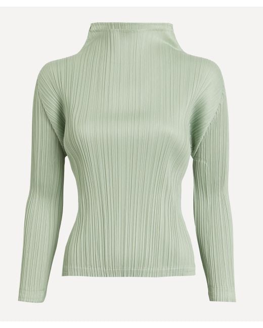 Pleats Please Issey Miyake Green Women's Monthly Colours November Pleated Black Top 4