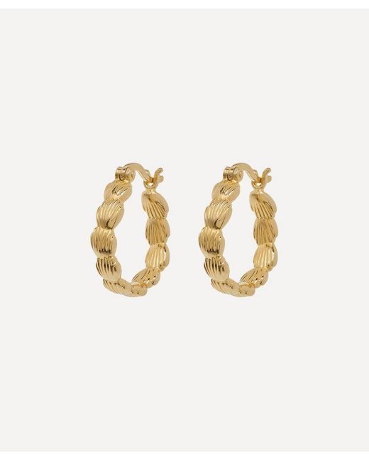 Anna + Nina White 14Ct-Plated Madeleine Hoop Earrings