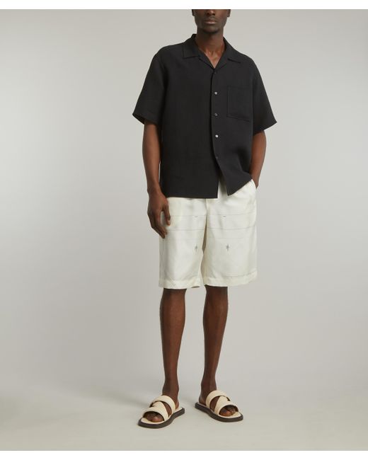 Auralee Black Mens Double Cloth Linen Hand-sewn Shirt 17 for men