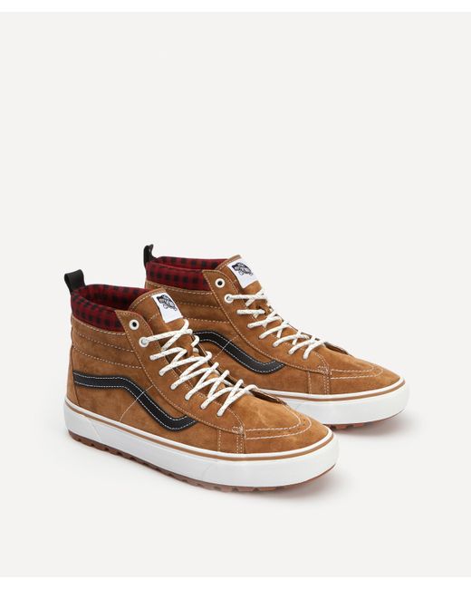 Vans Plaid Sk8-hi Mte-1 Shoes in Brown for Men | Lyst