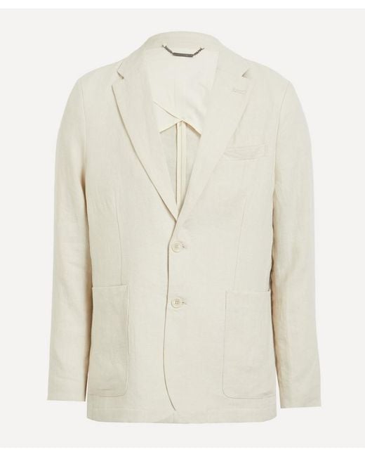 Percival White Cream Tailored Linen Blazer for men