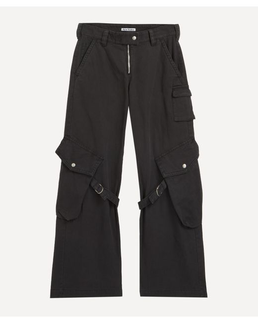 Acne Black Cargo Pocket Trousers