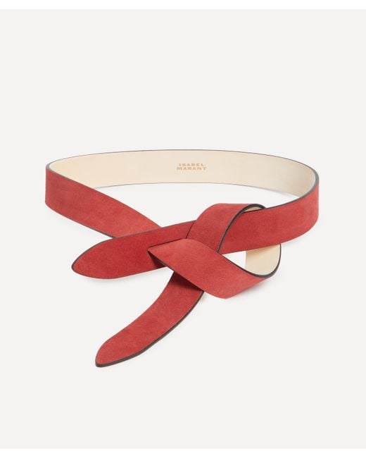 Isabel Marant Red Women's Leather Lecce Knotted Belt