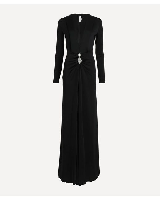 Victoria Beckham Black Crystal Embellished Gown