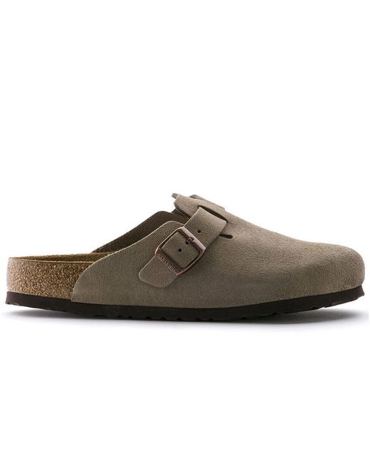 Birkenstock Boston Soft Footbed Suede Leather in Taupe (Gray) for Men | Lyst