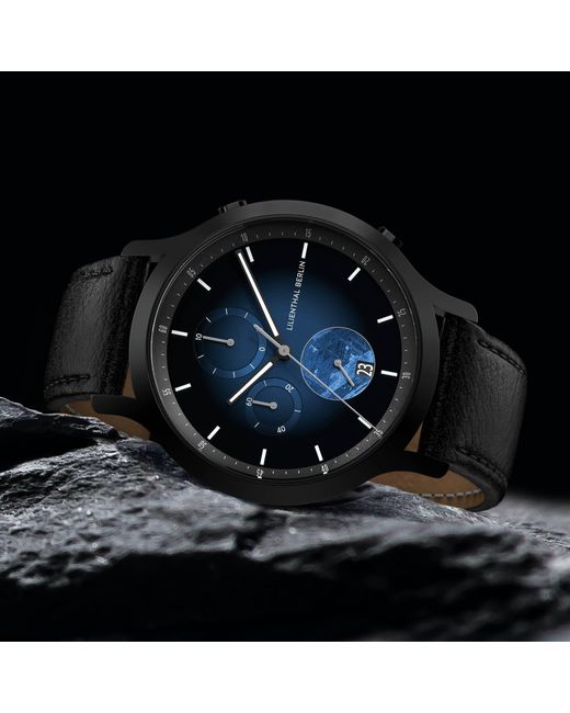 Lilienthal Berlin Chronograph Meteorite – Flare in Black für Herren