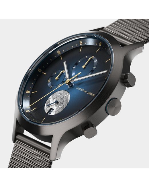 Lilienthal Berlin Chronograph Meteorite – Midnight in Metallic für Herren