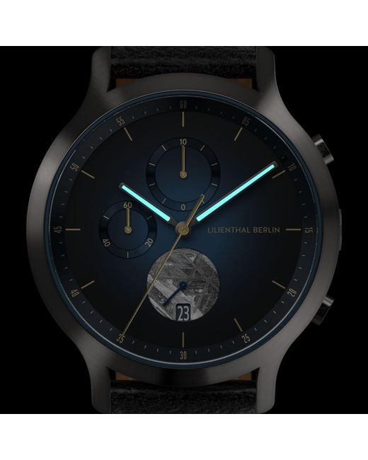 Lilienthal Berlin Chronograph Meteorite – Midnight in Black für Herren