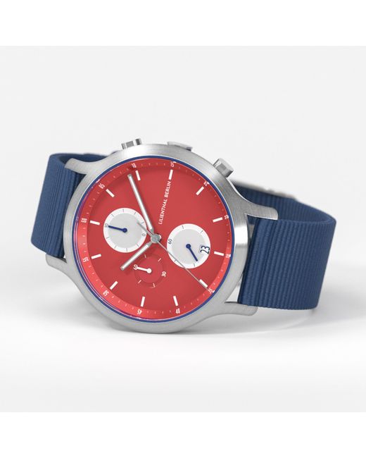 Lilienthal Berlin Chronograph – Line 3 in Red für Herren