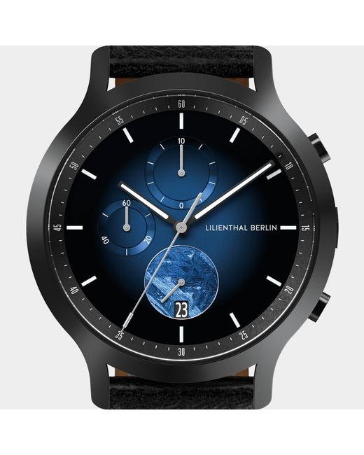 Lilienthal Berlin Chronograph Meteorite – Flare in Black für Herren