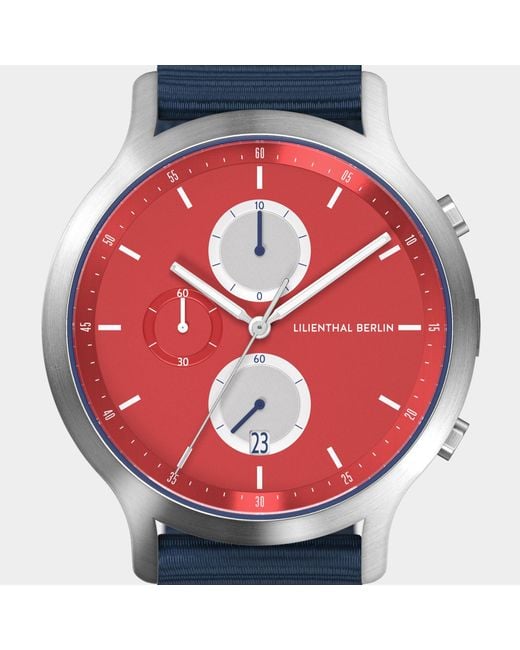 Lilienthal Berlin Chronograph – Line 3 in Red für Herren