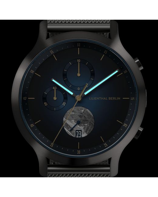 Lilienthal Berlin Chronograph Meteorite – Midnight in Metallic für Herren