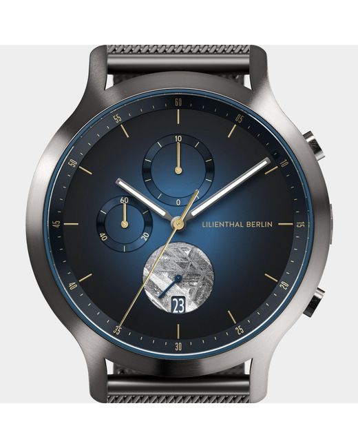 Lilienthal Berlin Chronograph Meteorite – Midnight in Metallic für Herren