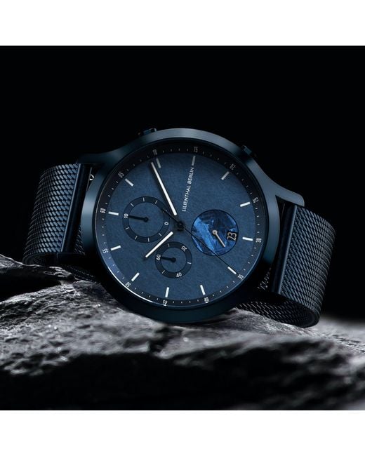 Lilienthal Berlin Chronograph Meteorite – Stellar in Blue für Herren