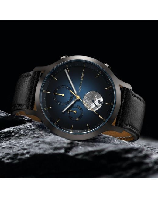 Lilienthal Berlin Chronograph Meteorite – Midnight in Black für Herren
