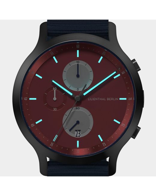 Lilienthal Berlin Chronograph – Line 3 in Red für Herren